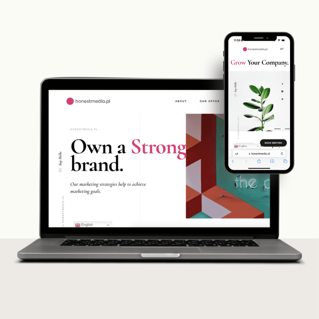 Laptop with beautiful ready website